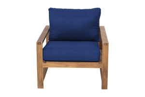 Newport Teak Outdoor Club Chair. Sunbrella Cushion.