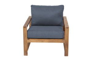 Newport Teak Outdoor Club Chair. Sunbrella Cushion.