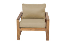 Newport Teak Outdoor Club Chair. Sunbrella Cushion.