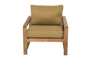 Newport Teak Outdoor Club Chair. Sunbrella Cushion.