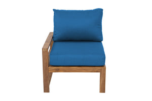 Newport Teak Outdoor Left Arm Chair. Sunbrella Cushion