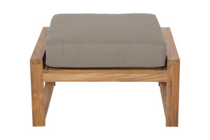 Newport Outdoor Teak Ottoman. Sunbrella Cushion.