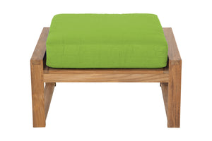 Newport Outdoor Teak Ottoman. Sunbrella Cushion.