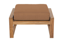 Newport Outdoor Teak Ottoman. Sunbrella Cushion.