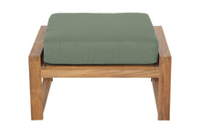 Newport Outdoor Teak Ottoman. Sunbrella Cushion.