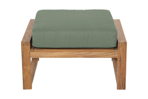 Newport Outdoor Teak Ottoman. Sunbrella Cushion.