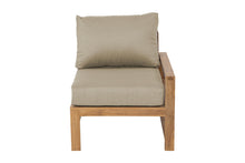 Newport Teak Outdoor Right Arm Chair. Sunbrella Cushion