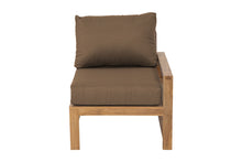 Newport Teak Outdoor Right Arm Chair. Sunbrella Cushion