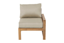 Newport Teak Outdoor Right Arm Chair. Sunbrella Cushion