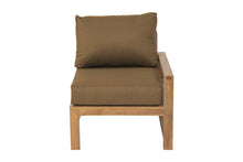 Newport Teak Outdoor Right Arm Chair. Sunbrella Cushion