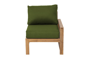 Newport Teak Outdoor Right Arm Chair. Sunbrella Cushion