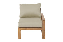 Newport Teak Outdoor Right Arm Chair. Sunbrella Cushion