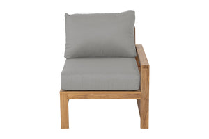 Newport Teak Outdoor Right Arm Chair. Sunbrella Cushion