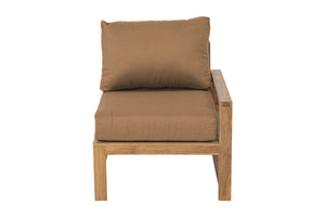 Newport Teak Outdoor Right Arm Chair. Sunbrella Cushion