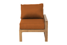 Newport Teak Outdoor Right Arm Chair. Sunbrella Cushion