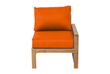 Newport Teak Outdoor Right Arm Chair. Sunbrella Cushion