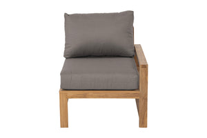 Newport Teak Outdoor Right Arm Chair. Sunbrella Cushion