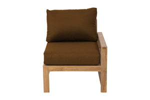 Newport Teak Outdoor Right Arm Chair. Sunbrella Cushion