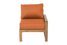 Newport Teak Outdoor Right Arm Chair. Sunbrella Cushion