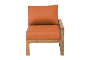 Newport Teak Outdoor Right Arm Chair. Sunbrella Cushion