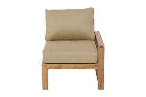 Newport Teak Outdoor Right Arm Chair. Sunbrella Cushion