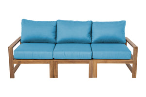 Newport Teak Outdoor Sofa. Sunbrella Cushion.