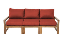 Newport Teak Outdoor Sofa. Sunbrella Cushion.