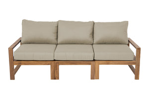 Newport Teak Outdoor Sofa. Sunbrella Cushion.