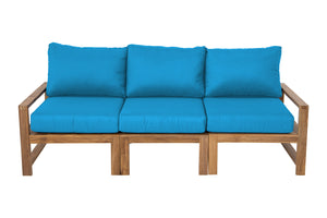 Newport Teak Outdoor Sofa. Sunbrella Cushion.