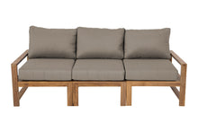 Newport Teak Outdoor Sofa. Sunbrella Cushion.