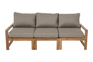 Newport Teak Outdoor Sofa. Sunbrella Cushion.
