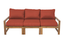 Newport Teak Outdoor Sofa. Sunbrella Cushion.
