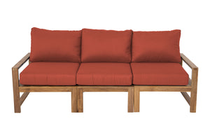 Newport Teak Outdoor Sofa. Sunbrella Cushion.