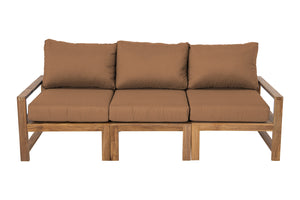 Newport Teak Outdoor Sofa. Sunbrella Cushion.