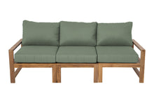 Newport Teak Outdoor Sofa. Sunbrella Cushion.