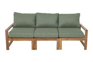 Newport Teak Outdoor Sofa. Sunbrella Cushion.