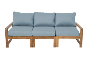 Newport Teak Outdoor Sofa. Sunbrella Cushion.