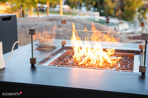 Elementi Plus OFP101BB Copenhagen Porcelain Top Outdoor Fire Table