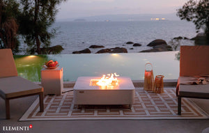 Elementi Plus OFP101BW Annecy Porcelain Top Outdoor Fire Table