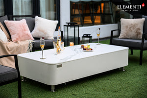 Elementi Plus OFP102BW Athens Porcelain Top Outdoor Fire Table