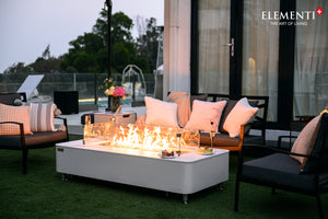 Elementi Plus OFP102BW Athens Porcelain Top Outdoor Fire Table