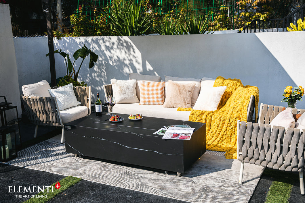 Varna Marble Porcelain Outdoor Fire Table