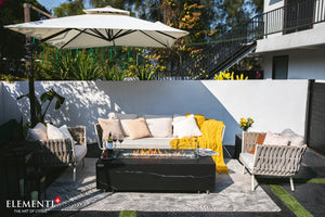 Varna Marble Porcelain Outdoor Fire Table