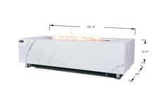 Elementi Plus OFP121BW Carrara Marble Porcelain Outdoor Fire Table