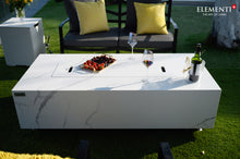 Elementi Plus OFP121BW Carrara Marble Porcelain Outdoor Fire Table