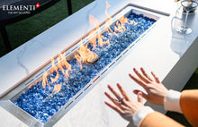 Elementi Plus OFP121BW Carrara Marble Porcelain Outdoor Fire Table