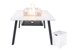 Elementi Plus OFP302BW Helsinki Marble Porcelain Dining Table