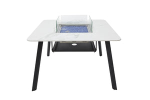 Elementi Plus OFP302BW Helsinki Marble Porcelain Dining Table