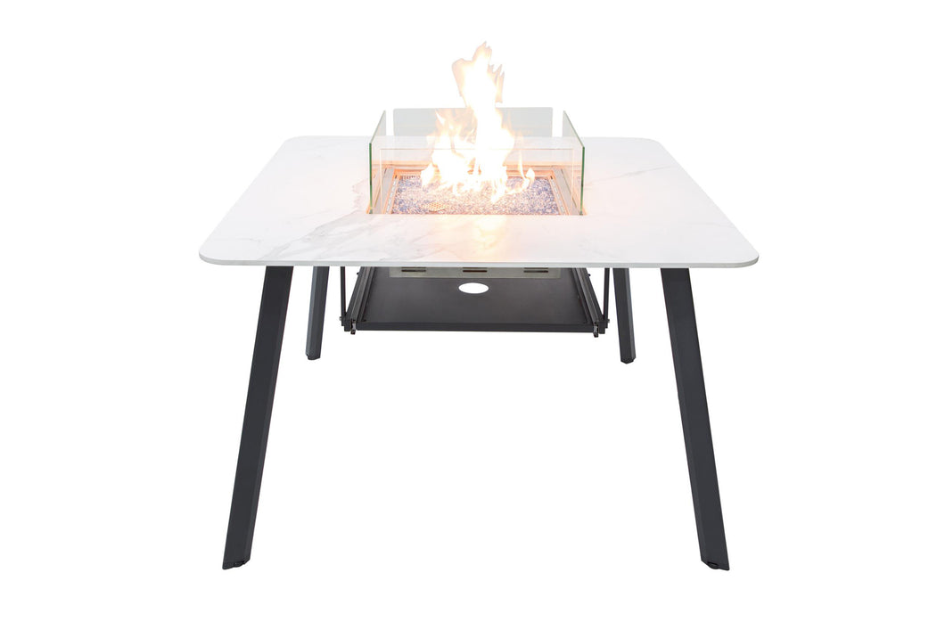 Elementi Plus OFP302BW Helsinki Marble Porcelain Dining Table