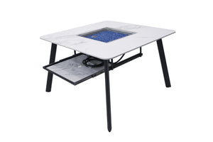 Elementi Plus OFP302BW Helsinki Marble Porcelain Dining Table